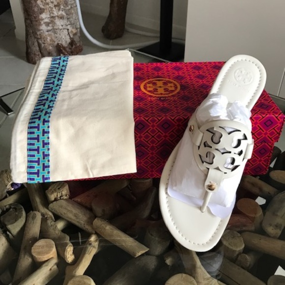 TORY BURCH Miller Bleach Calf Leather Sandals - Picture 4 of 7